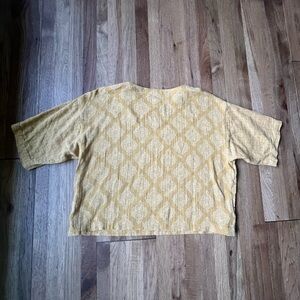 J Jill Pure Jill Yellow‎ 100% Cotton Muslin Top Women’s Sz XS P Beach Travel